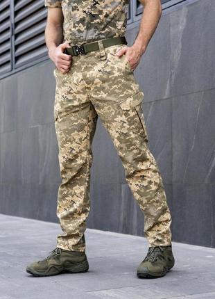 Штаны карго мужские весенние с карманами пиксель pobedov tactical rip-stop fixed
