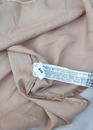 Сатинова атласна блузка ✨zara✨ блуза з V-подібним вирізом кремова блуза оверсайз8 фото