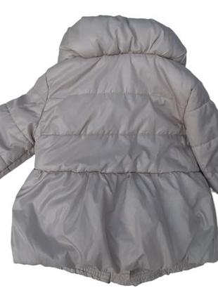 Куртка дутик на 3-4 года piaza italia с потайным капюшоном молочный3 фото