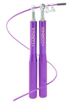 Скакалка швидкісна для кросфіту cornix speed rope xr-0159 purple poland