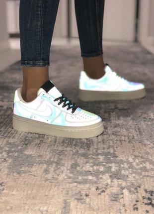 Полностью рефлективные nike air force reflective из кожи /весна/лето/осень😍