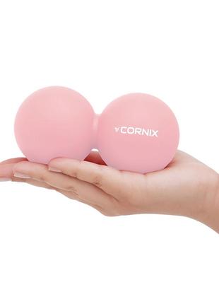 Масажний м'яч cornix lacrosse duoball 6.3 x 12.6 см xr-0116 coral poland2 фото