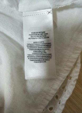 Белая актуальная блуза блузка топ прошва ришелье перфорация баска рюши бренд polo ralph lauren, оригинал,р.146 фото