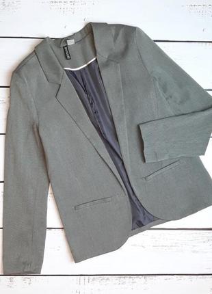 1+1=3 фирменные серый женский пиджак h&m, размер 42 - 44