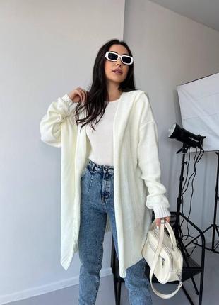 Модная трендовая женская комфортная стильная красивая удобная кофта кофточка кардиган качественная с рукавами серая джинс7 фото