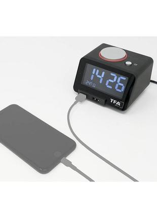 Настольные часы с usb зарядкой tfa "homtime" (60201701)