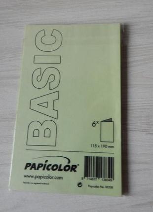 Папір для скрапбукінга салатовий 6шт  basic papicolor