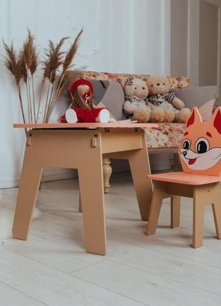 Вау! дитячий стіл! чудовий подарунок для дитини. стіл із шухлядою та стільчик. для навчання, малювання, гри6 фото