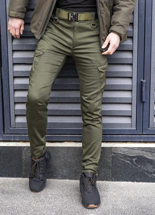 Штани карго чоловічі зимові з кишенями хакі pobedov trousers tactical зима