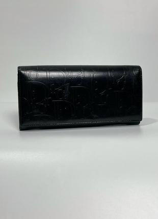 Горизонтальный кошелек dior, глянцевая кожа3 фото