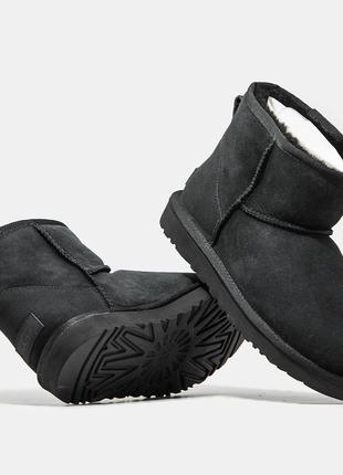 Мужские угги черные укороченные ugg classic mini2 фото