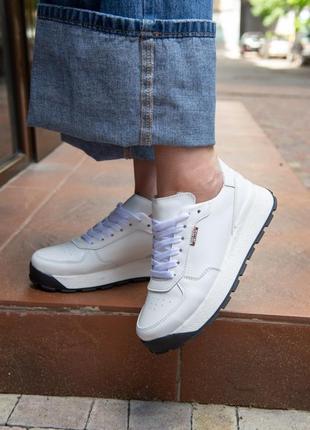Белые женские кожаные кроссовки распродаж,акционная цена только на наличие 💥💥💥9 фото