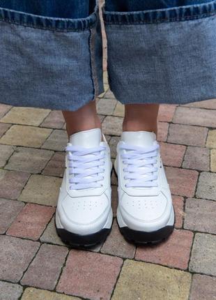 Белые женские кожаные кроссовки распродаж,акционная цена только на наличие 💥💥💥3 фото