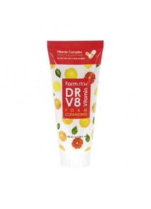 Универсальная крем-пенка для умывания farmstay dr-v8 с витамином с1 фото