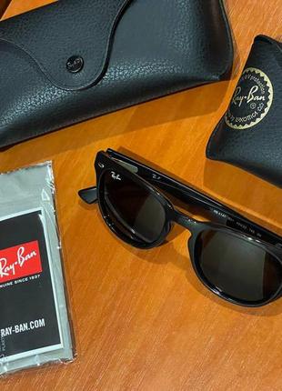 Ray-ban rb4140 601 wayfarer sunglasses black очки оригинал черные5 фото