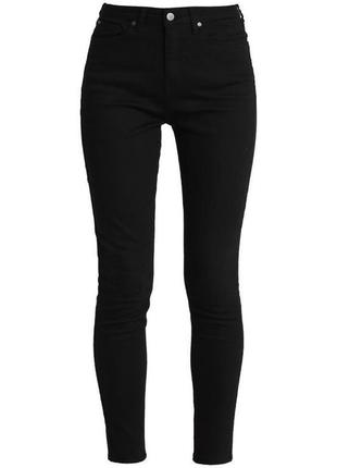 Черные базовые джинсы скинни на низкой посадке, джеггинсы1 фото