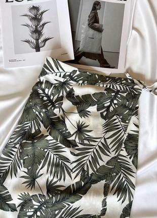 🌿классная юбка миди на запах в тропический флорал принт размер s h&m5 фото