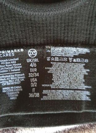 Чорний безшовний топ в рубчик primark xs6 фото