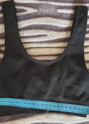 Чорний безшовний топ в рубчик primark xs4 фото