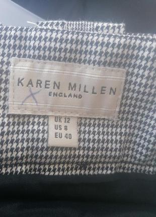 Стильный классический костюм (жакет+ юбка) в гусиную лапку karen millen. оригинал9 фото