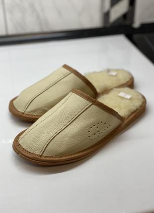 Женские тапочки из натуральной кожи