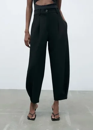 Жіночі чорні штани брюки carrot  zara3 фото