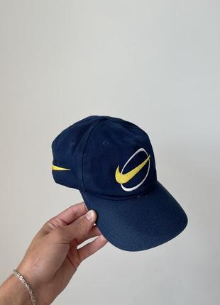 Vintage nike big logo swoosh navy baseball cap бейсболка кепка бейс винтажная вінтажна