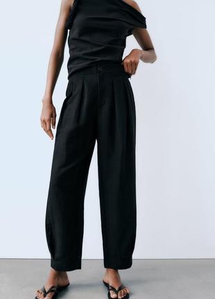 Жіночі чорні штани брюки carrot  zara2 фото