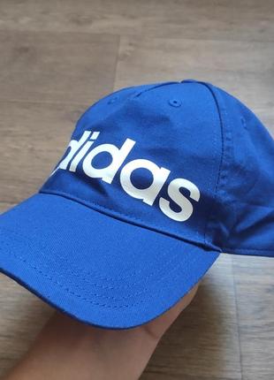 Бейсболка adidas синяя мужская big logo кепка шапка голубая