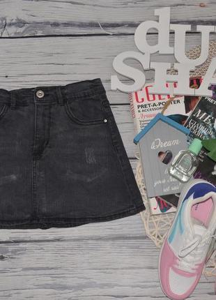 9 лет 134 см брендовая крутая джинсовая мини юбка модницы zara зара4 фото