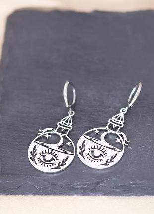 Серьги из нержавеющей стали волшебный шар