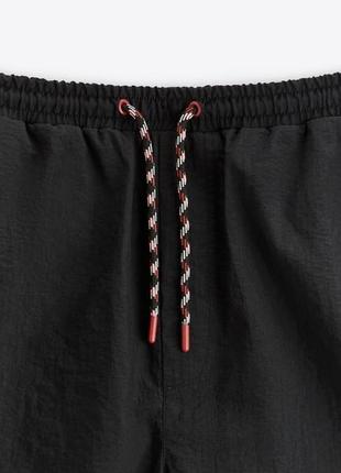 Zara контрастні довгі шорти з технічноїтканини, бермуди широкі, бриджі8 фото