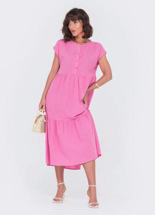 Повседневное летнее платье розовое  ⁇  70282