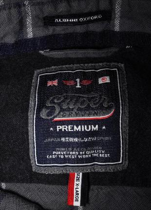 Чоловіча сорочка в клітку м'яка тепла superdry alumni oxford premium xl l m5 фото