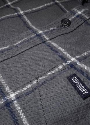 Чоловіча сорочка в клітку м'яка тепла superdry alumni oxford premium xl l m3 фото