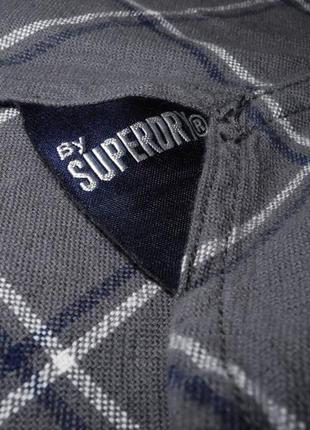 Мужская рубашка в клетку мягкая теплая superdry alumni oxford premium xl l m10 фото