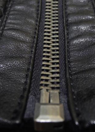 Мужская кожаная куртка черная стильная river island s m5 фото