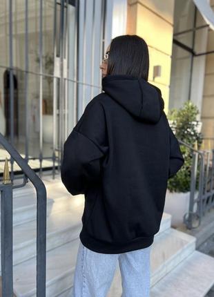 Худи женское оверсайз однотонное с капишоном с карманом качественное стильное туреческое малиновое черное5 фото