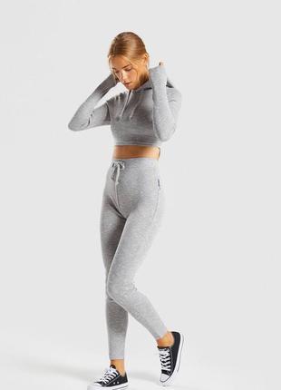 Спортивные лосины gymshark slounge light grey2 фото