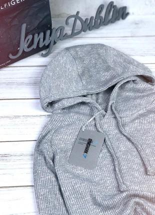 Укороченное худи gymshark slounge light grey5 фото