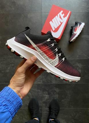 Кроссовки легкие приятные nike air zoom черные белые красные1 фото