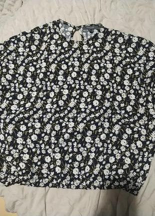 Великолепная цветочная блуза на резинках, размер 386 фото