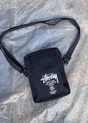 Мессенджер[барсетка] stussy, сумка стуси через плечо, бананка черная мессенджер stussy ellesse kappa