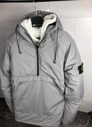 Теплый мужской анорак stone island