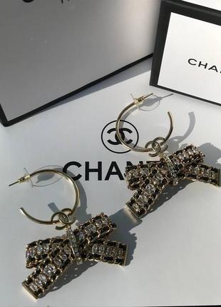 Брендові сережки chanel кільця у позолоті