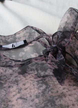 Актуальная прозрачная блуза органза цветочный принт2 фото