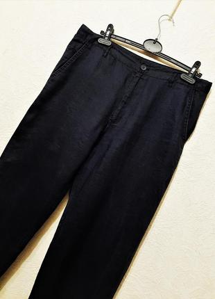 Штани штани літні темно-сині прямі легкі вільні чоловічі2 фото