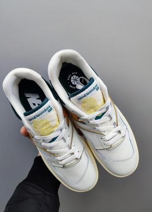 Вінтажні кросівки new balance 550 кеди баскетбольні зелені жовті білі бежеві8 фото