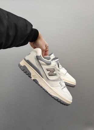 Винтажные кроссовки new balance 550 кеды баскетбольные бежевые серые