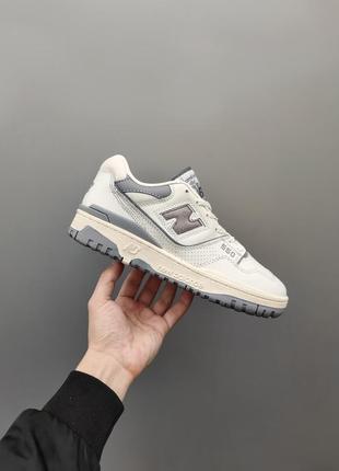 Винтажные кроссовки new balance 550 кеды баскетбольные бежевые серые7 фото